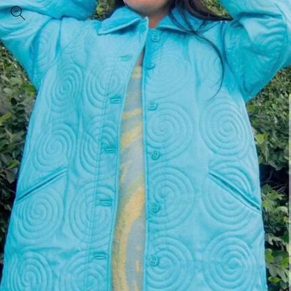 House of Sunny Cosmo (Forever & Ever) oversized Overcoat Quilted Faux Le… - Picture 3 of 12